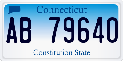 CT license plate AB79640