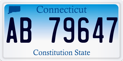 CT license plate AB79647