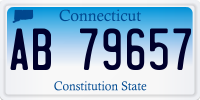 CT license plate AB79657