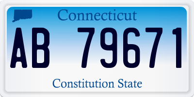 CT license plate AB79671