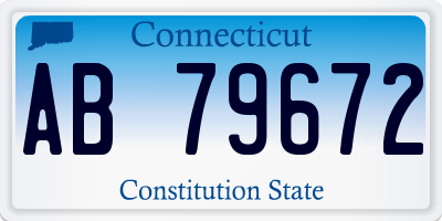 CT license plate AB79672