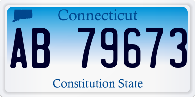 CT license plate AB79673