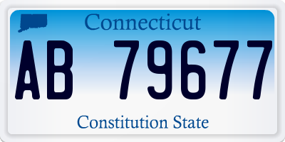 CT license plate AB79677