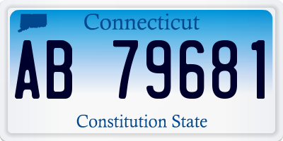 CT license plate AB79681