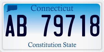 CT license plate AB79718