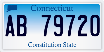 CT license plate AB79720