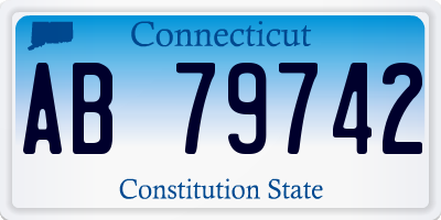 CT license plate AB79742