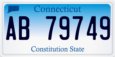 CT license plate AB79749