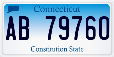 CT license plate AB79760