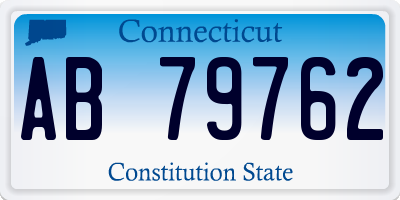 CT license plate AB79762