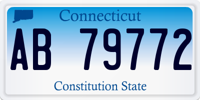 CT license plate AB79772
