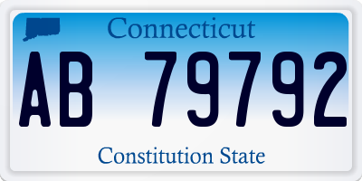 CT license plate AB79792