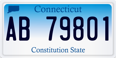 CT license plate AB79801