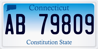 CT license plate AB79809