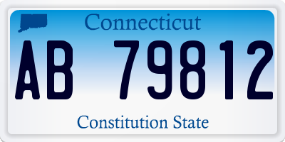 CT license plate AB79812