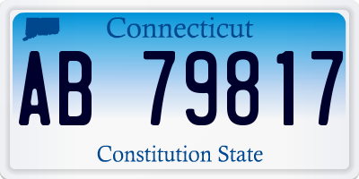 CT license plate AB79817
