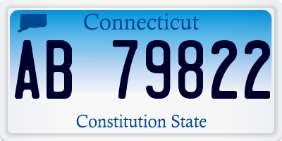 CT license plate AB79822