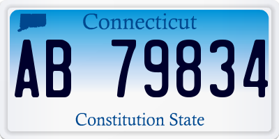 CT license plate AB79834