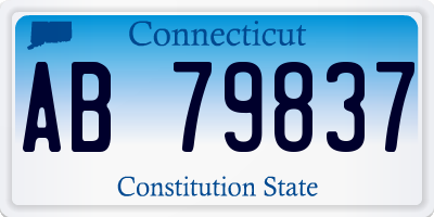 CT license plate AB79837