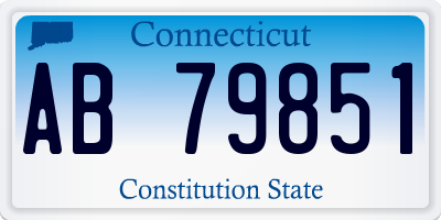 CT license plate AB79851