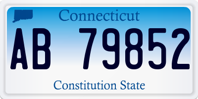 CT license plate AB79852