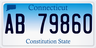 CT license plate AB79860