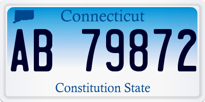 CT license plate AB79872