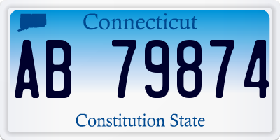 CT license plate AB79874