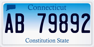 CT license plate AB79892