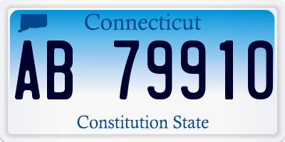CT license plate AB79910