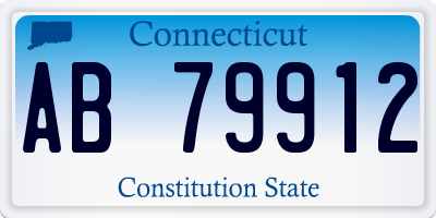 CT license plate AB79912