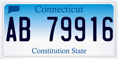 CT license plate AB79916