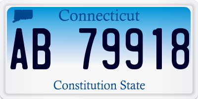 CT license plate AB79918