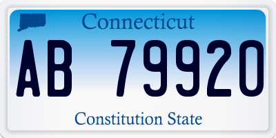 CT license plate AB79920