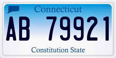 CT license plate AB79921