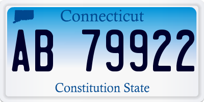 CT license plate AB79922