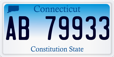 CT license plate AB79933