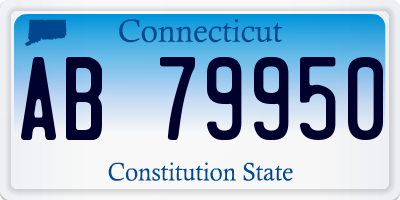 CT license plate AB79950