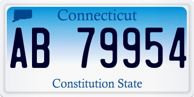 CT license plate AB79954