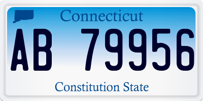 CT license plate AB79956