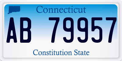 CT license plate AB79957