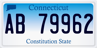 CT license plate AB79962