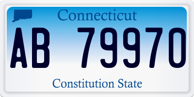 CT license plate AB79970