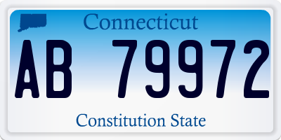 CT license plate AB79972
