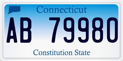 CT license plate AB79980