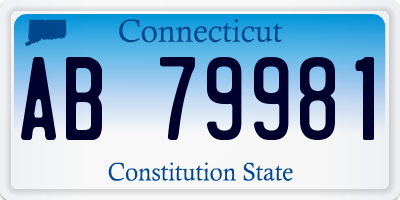 CT license plate AB79981