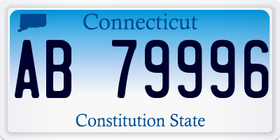 CT license plate AB79996