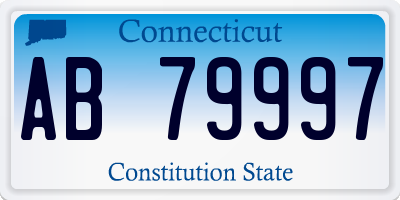 CT license plate AB79997
