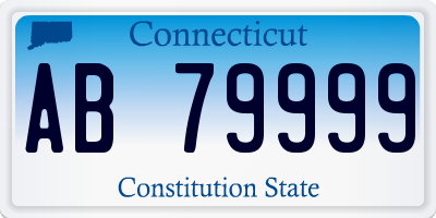 CT license plate AB79999
