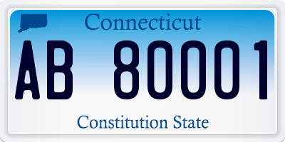 CT license plate AB80001